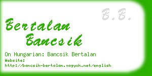 bertalan bancsik business card